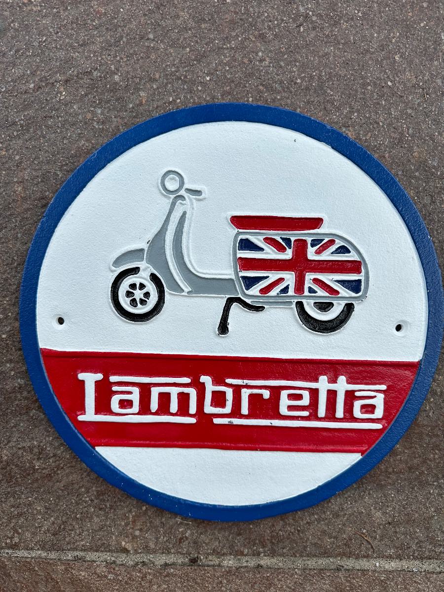 Lambretta cast iron sign