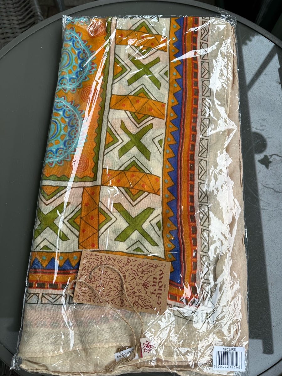 Various colours patterned scarf