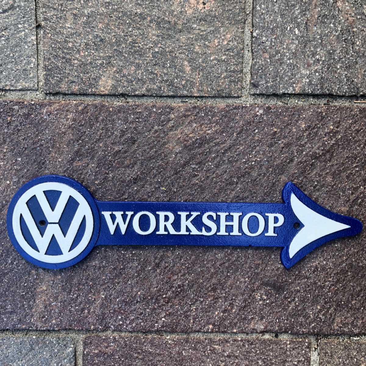 VW Workshop cast iron sign