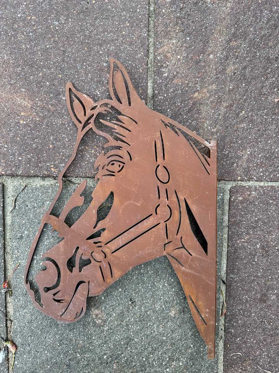Horse head die cut wall mounted garden decoration