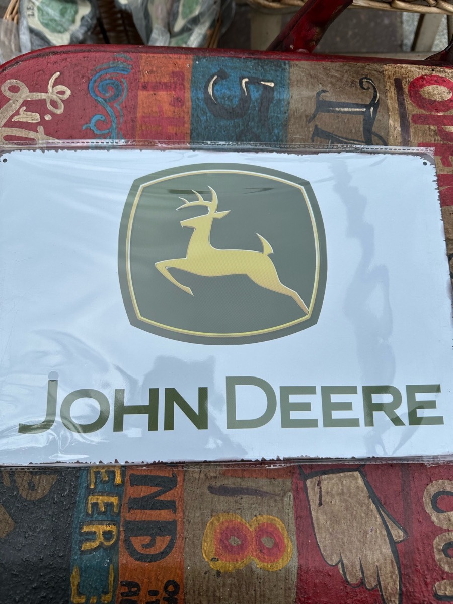 John Deere metal sign