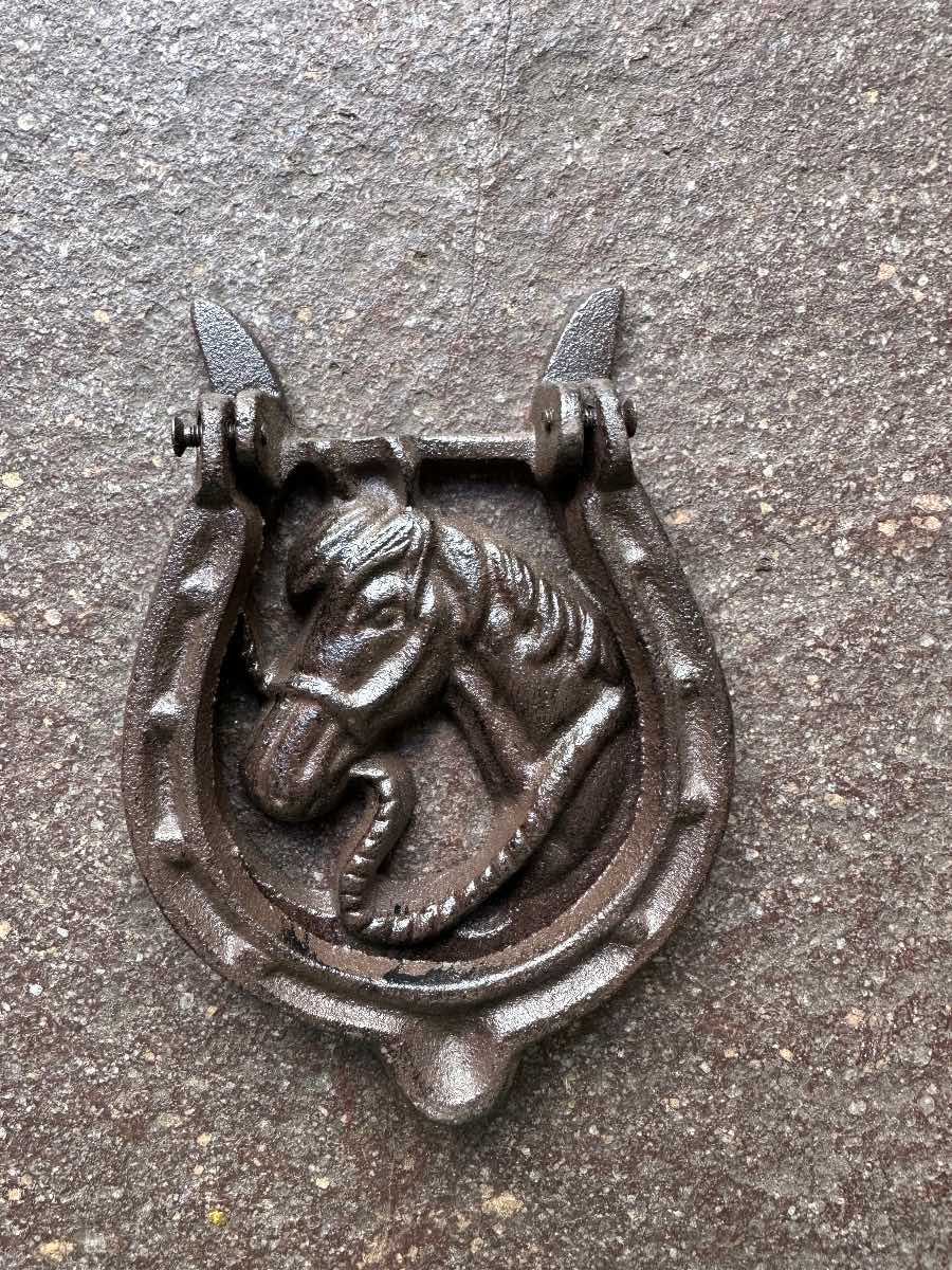 Horse door knocker cast iron