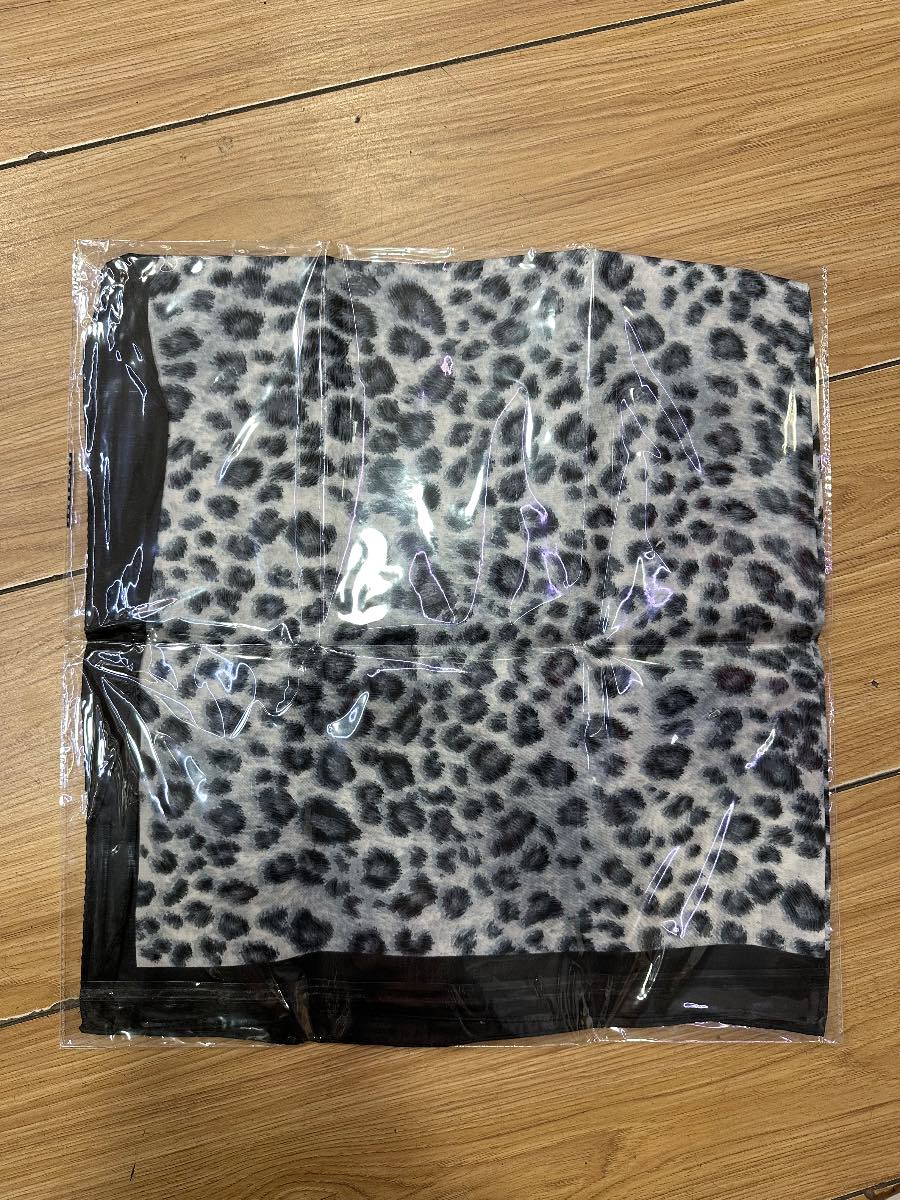 Square leopard print scarf