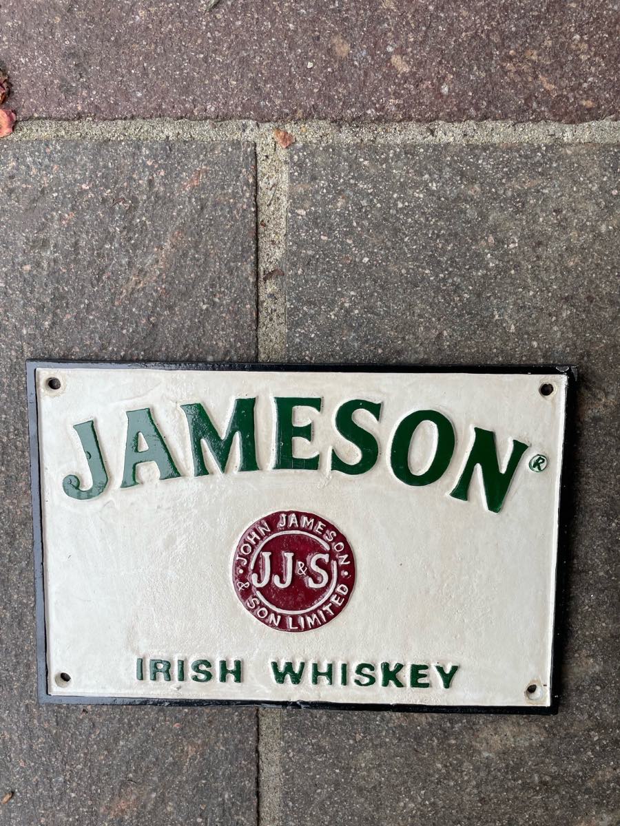 Jameson Irish whiskey cast iron sign