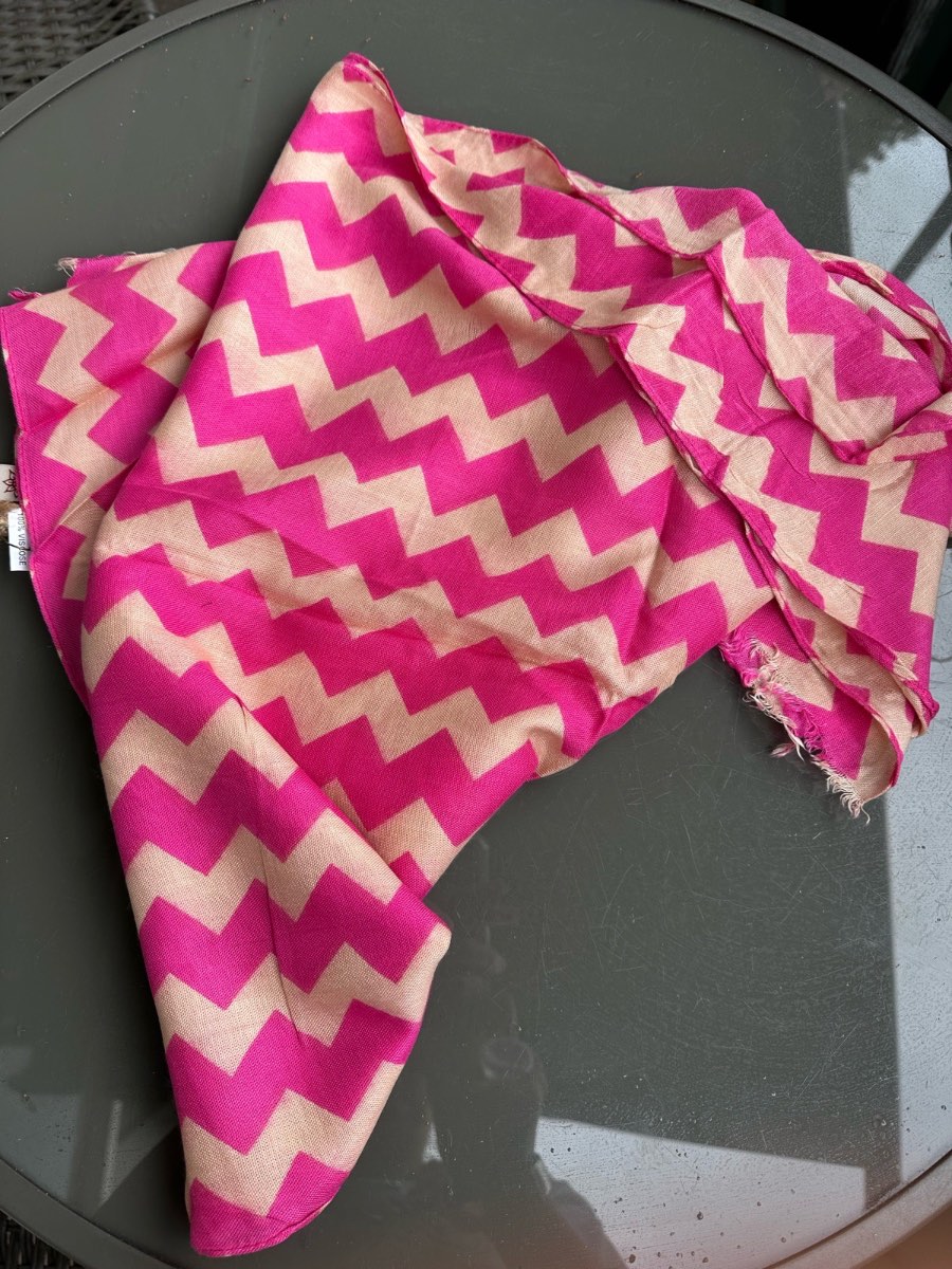 Zig Zag viscose long scarf