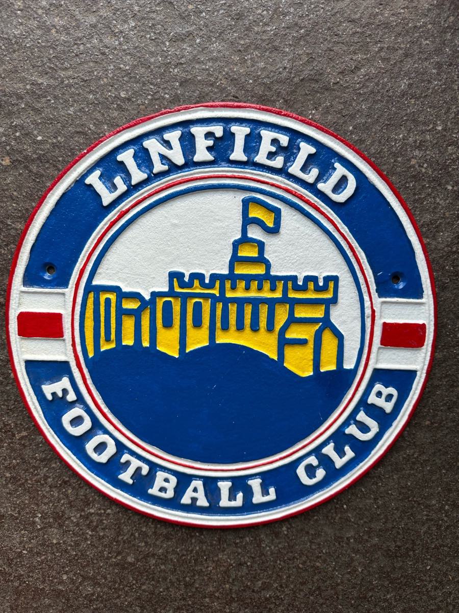Linfield Football club cast iron sign