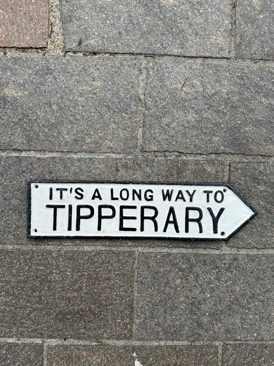 It’s a long way to Tipperary cast iron sign large