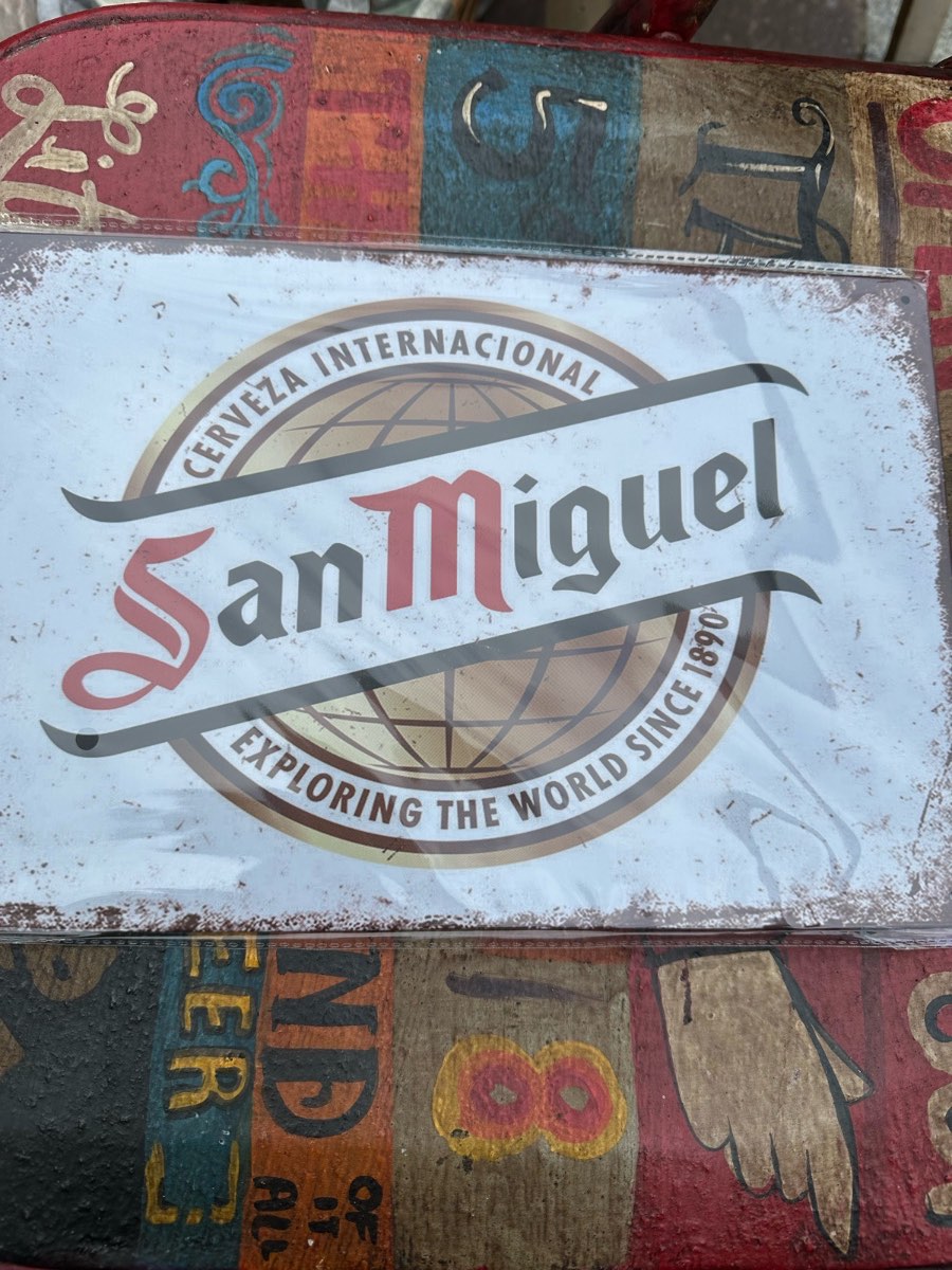 San Miguel metal sign