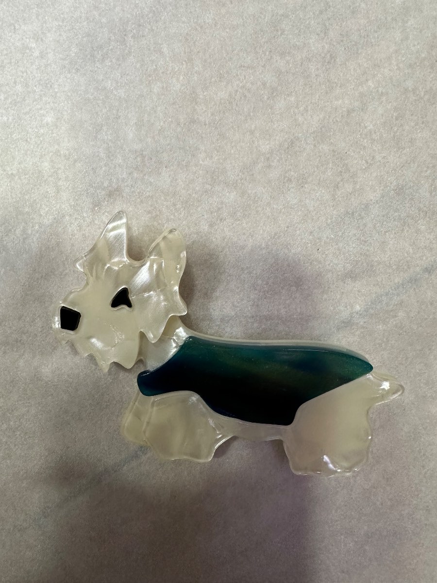 Scottie dog acrylic brooch