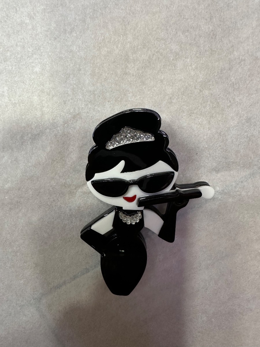 Audrey Hepburn inspired acrylic brooch