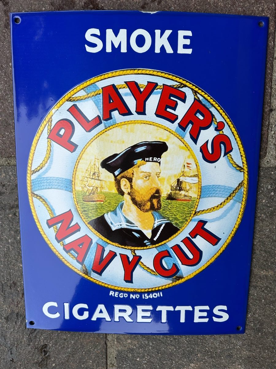 Players Navy Cut Cigarettes enamel sign