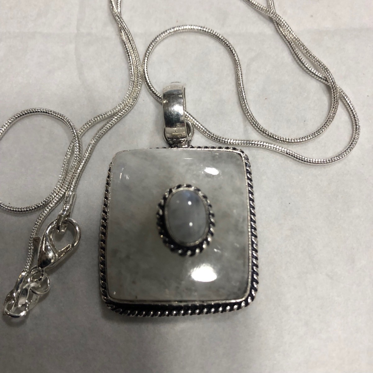 Sterling silver moonstone necklace