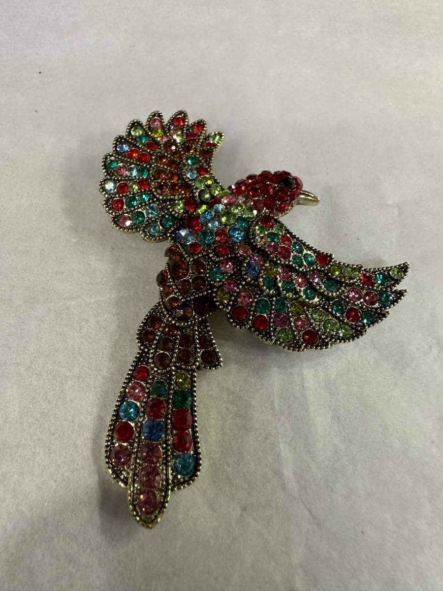 Bird diamanté brooch