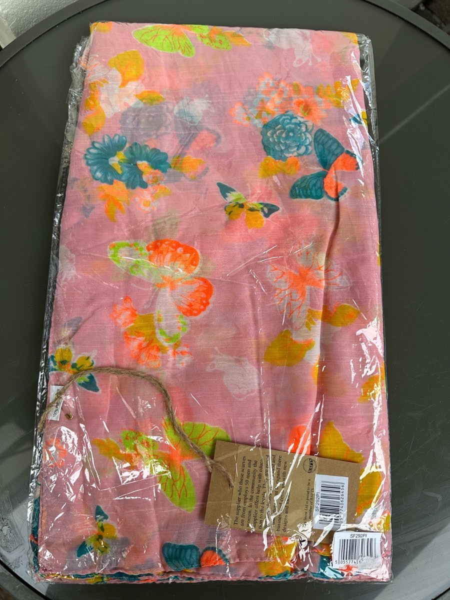 Pink butterfly scarf