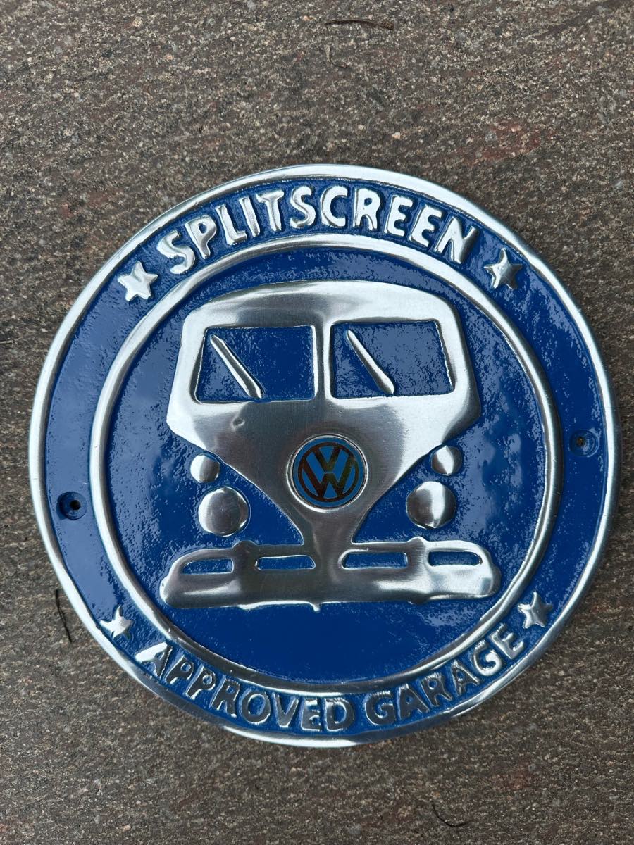 VW splitscreen approved garage aluminium sign