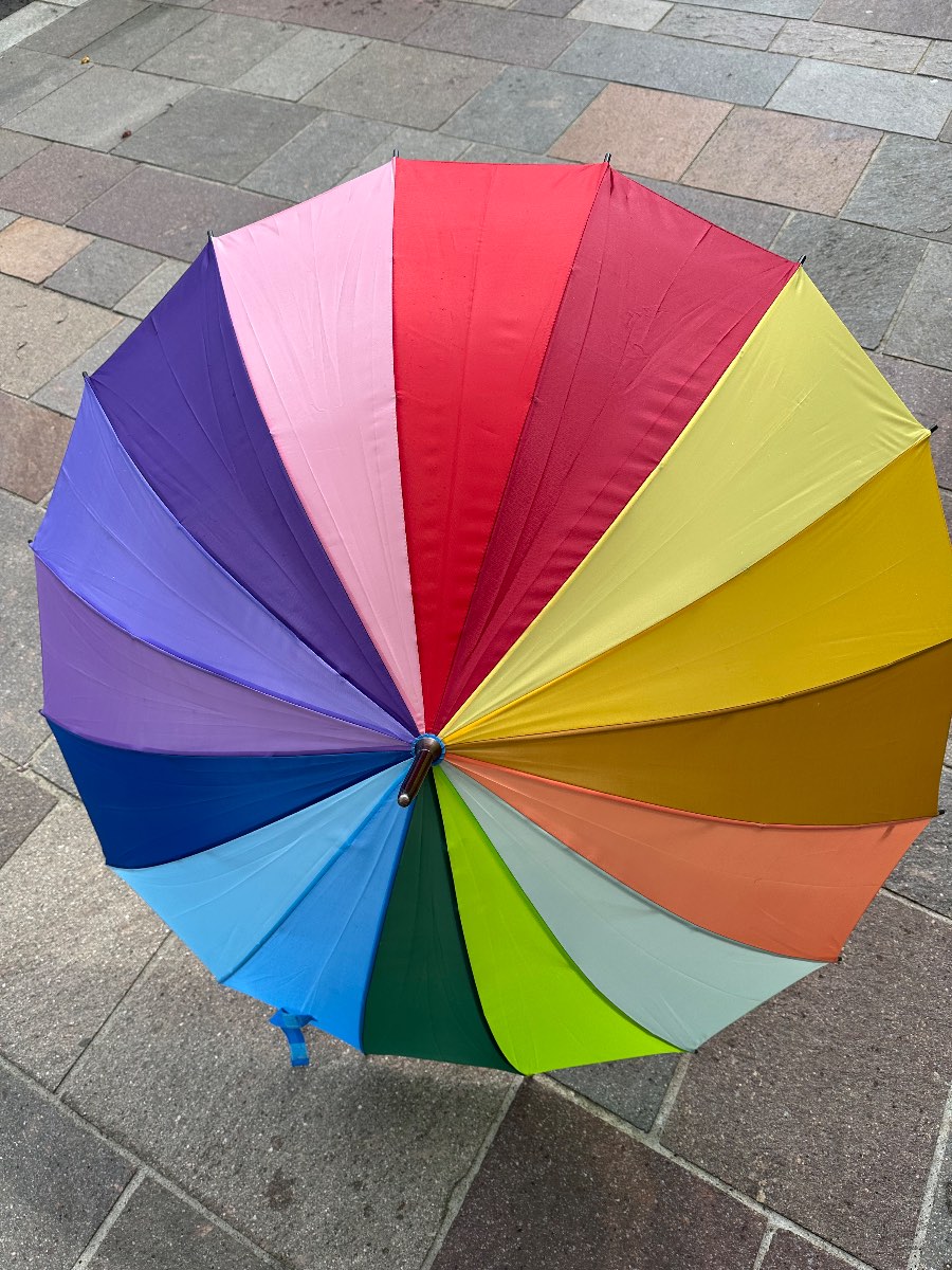 Multi coloured umbrella