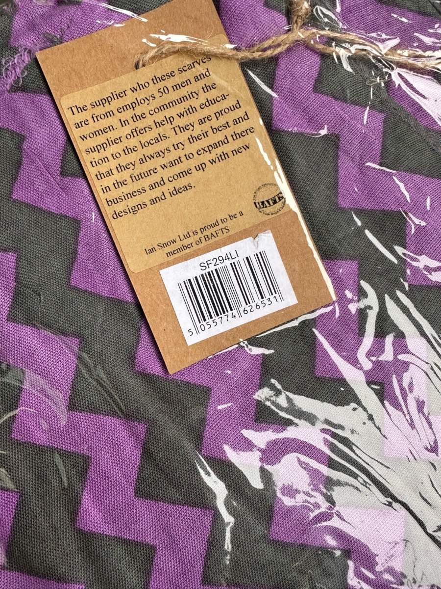 Zig Zag viscose long scarf purple