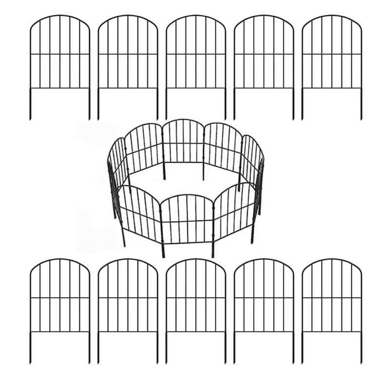 Decorative Garden Fence Fencing 10 Panels , Rust-Proof , Animal Barrier for Dogs