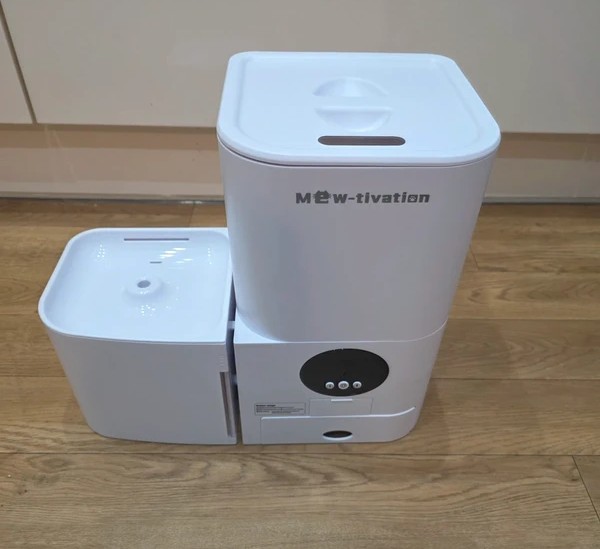 2 in 1 Automatic Cat Feeder and Water Dispenser, 5L Auto Pet Feeder for Dry Food