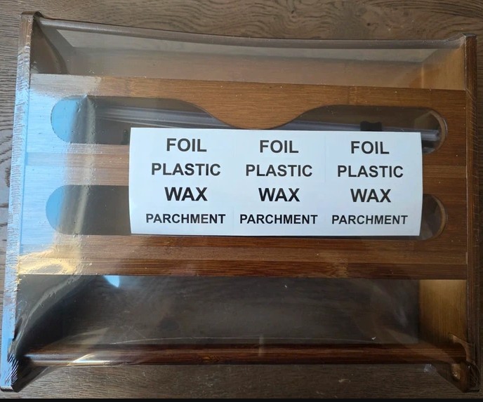 Wrap Dispenser with Cutter and Label,4-in-1 Wall Mounted.