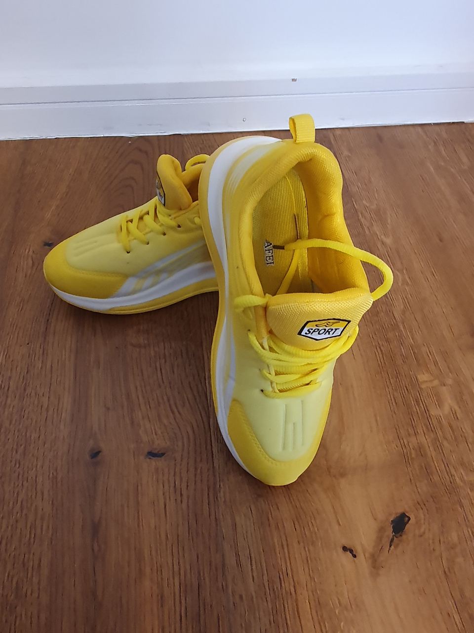 Yellow Sport Trainers UK 3 EU 36 Lightweight Running Shoes