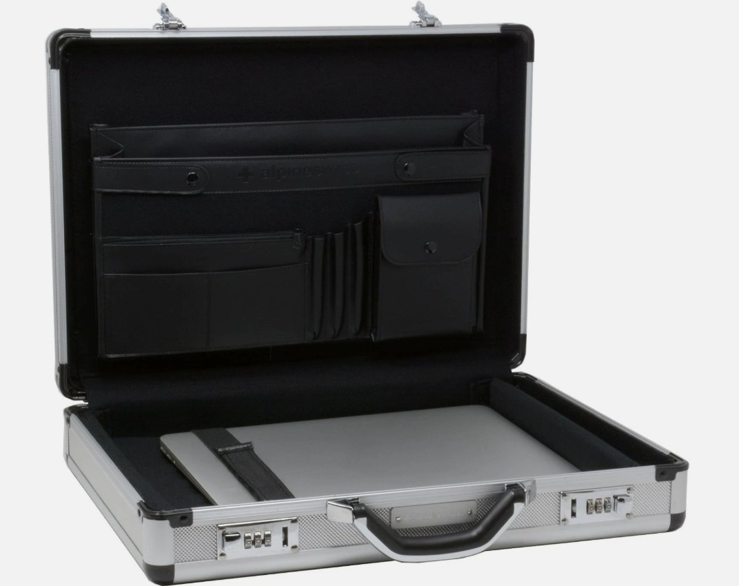 Executive Aluminum Laptop Briefcase – Hard Shell Protective Padded Laptop Case