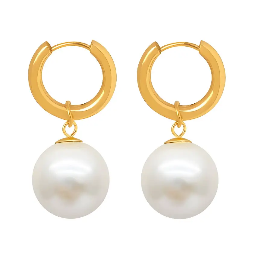 Gold Plated Pearl Bloom Earrings – Elegant Crystal Studs for Women