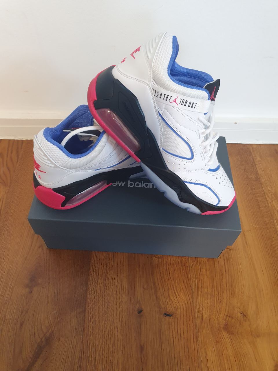 Nike Jordan Trainers UK 6.5 Like New White Blue Pink Air Sneakers