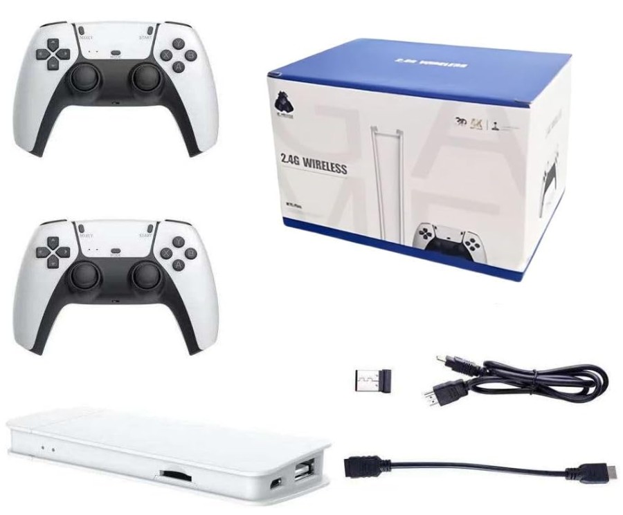 Pznetue 4K HD Retro Classic Gaming Console with 2 wireless controllers TV Video