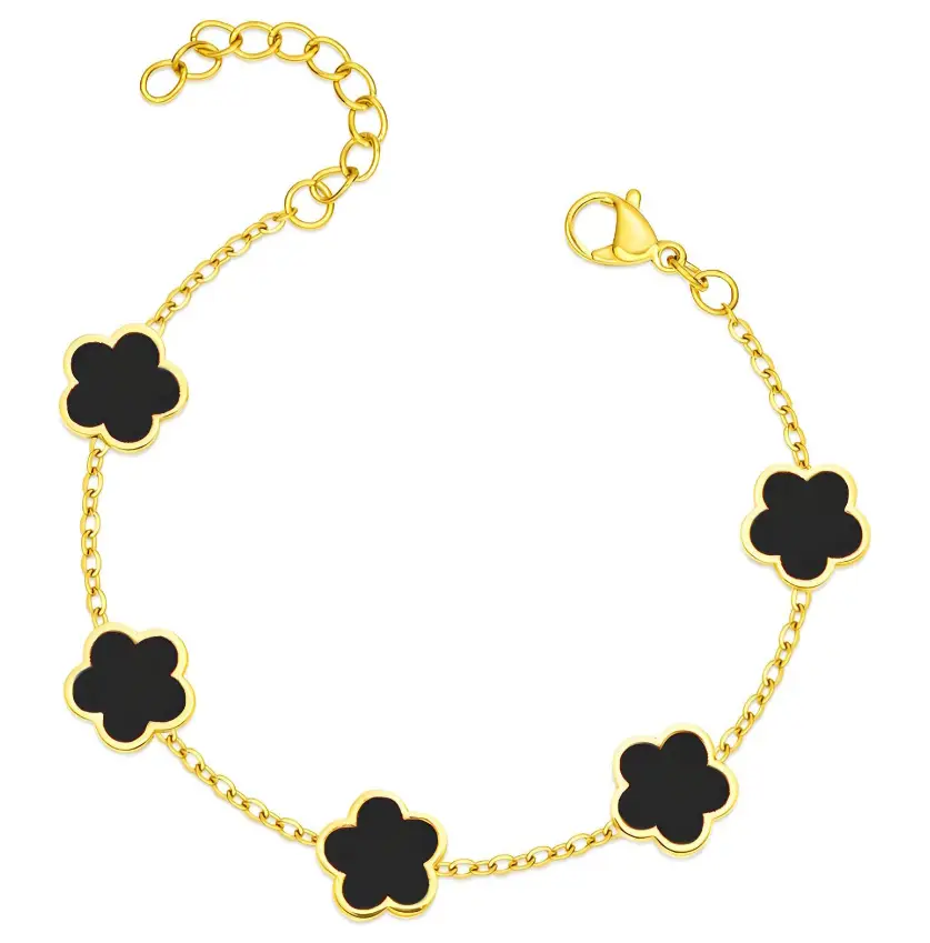 Gold Plated Clover Flower Bracelet – Elegant Women’s Gift Jewellery