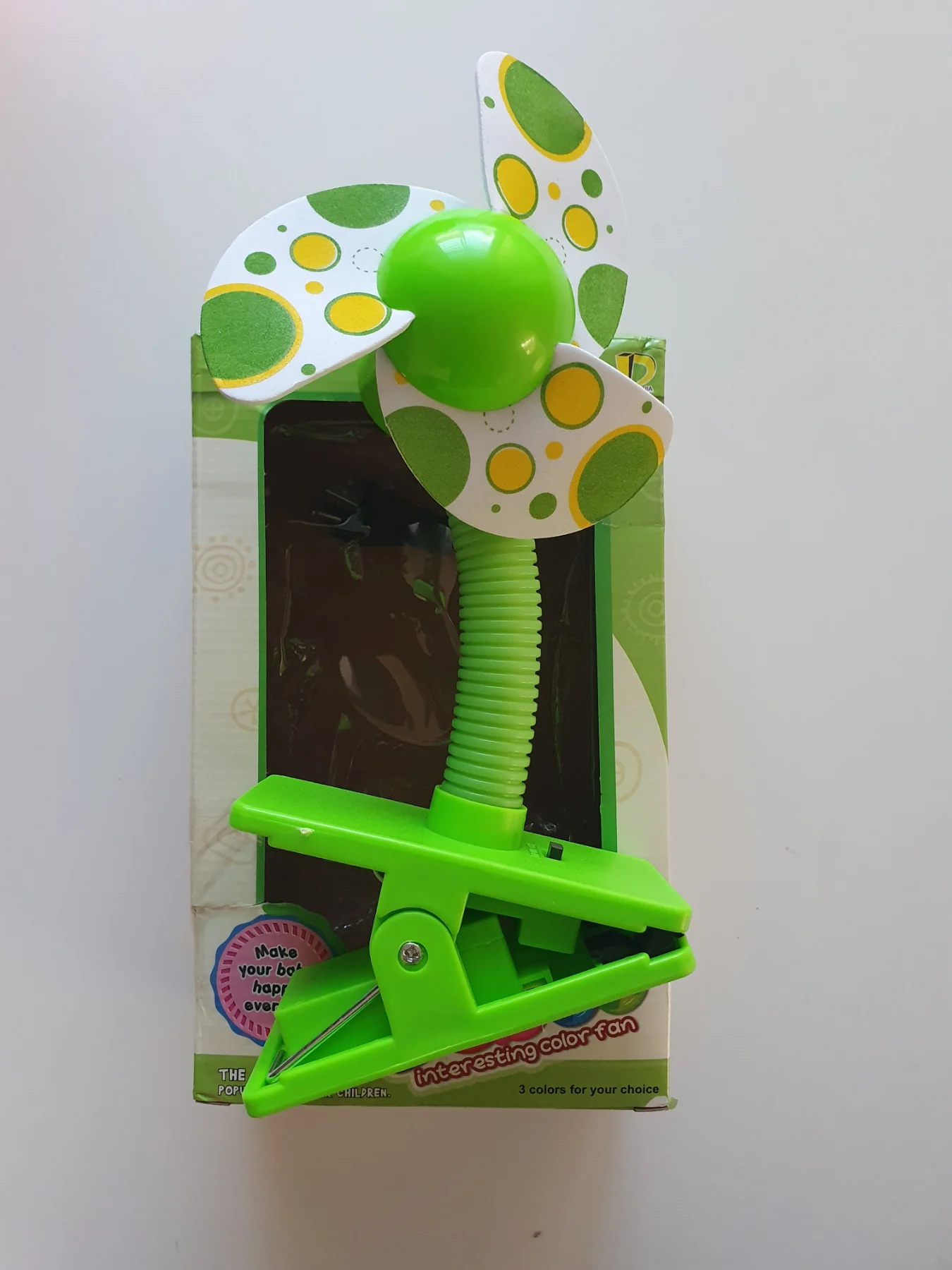 Baby Clip-on Mini Stroller Fan for Strollers Baby Cots Playpens (Green)