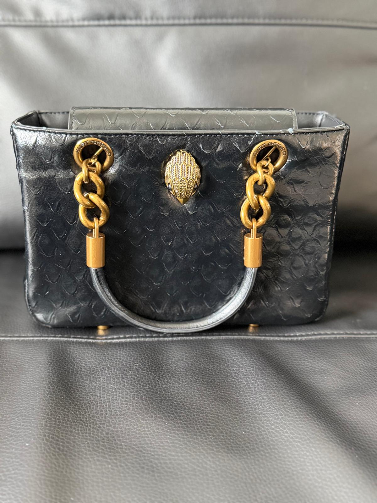 Kurt Geiger Mini Kensington Black Leather Shoulder Bag