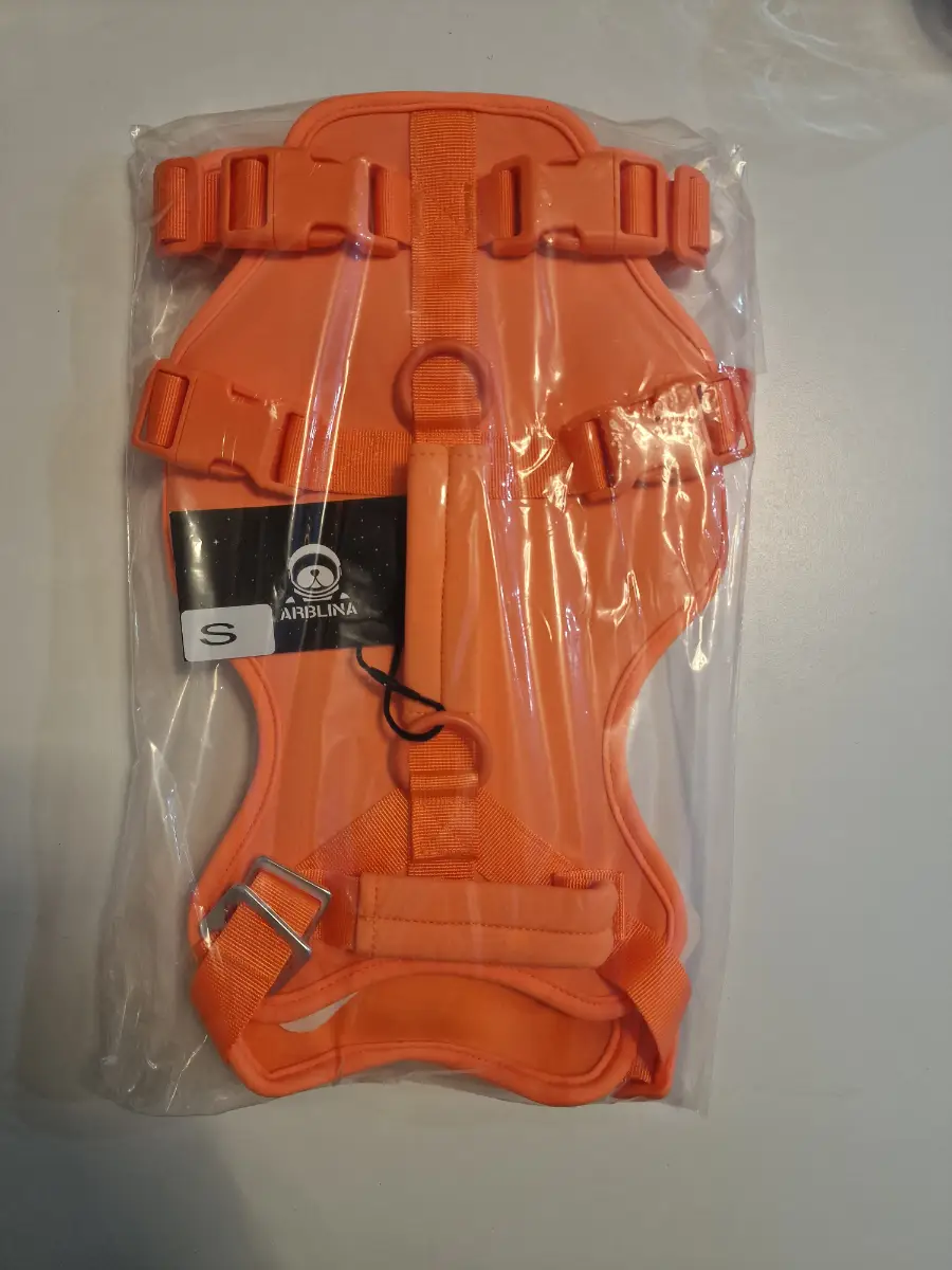 Escape proof No Pull Dog Harness Small S Orange Front Clip, Handle, Lightweight Vest
