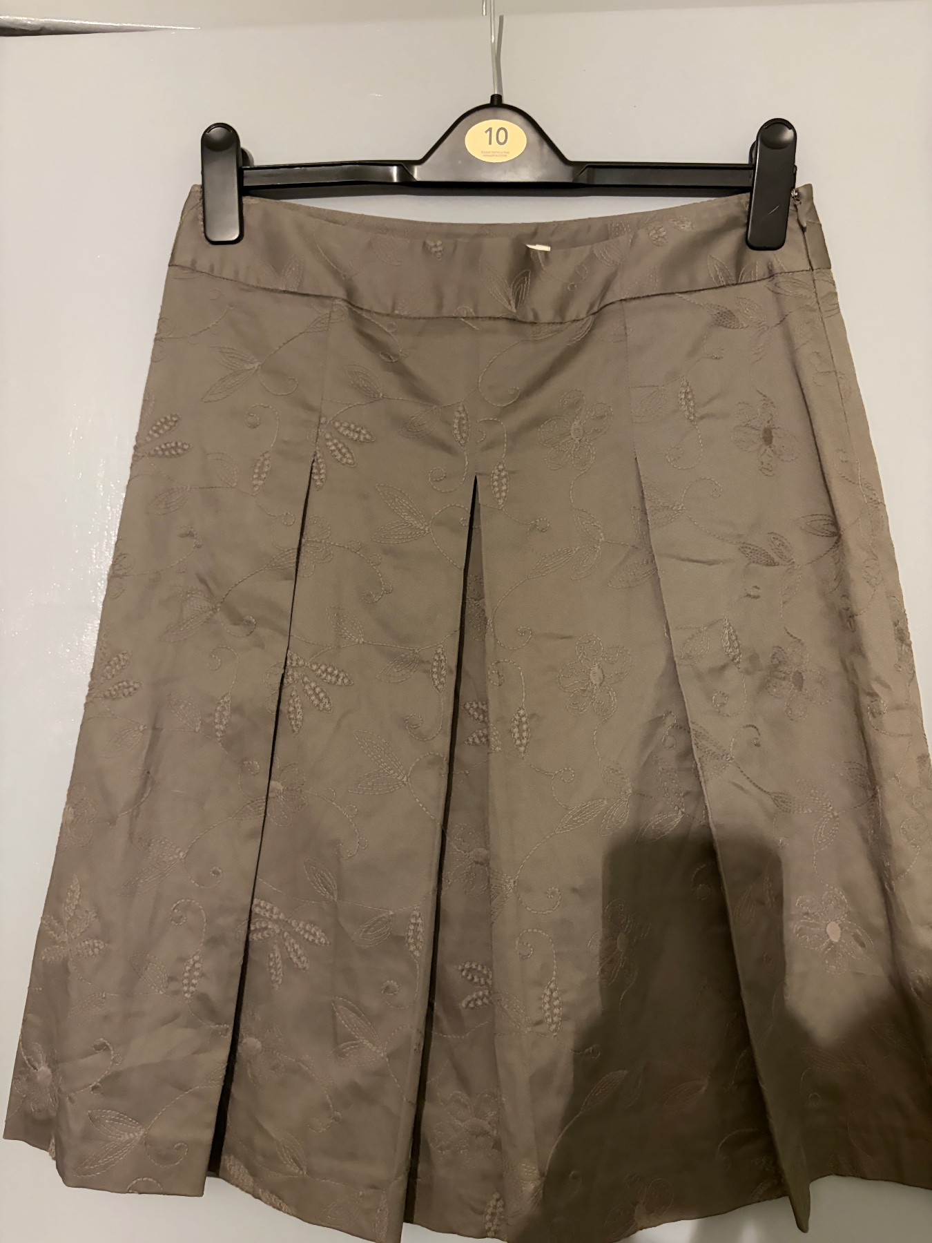 Parkbravo Brown Flower Embroidered Skirt