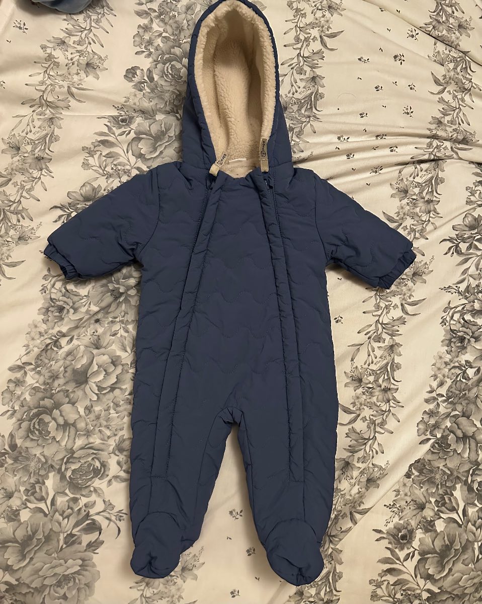 Next Baby Quilted Fleece Lined baby all in one pramsuit
