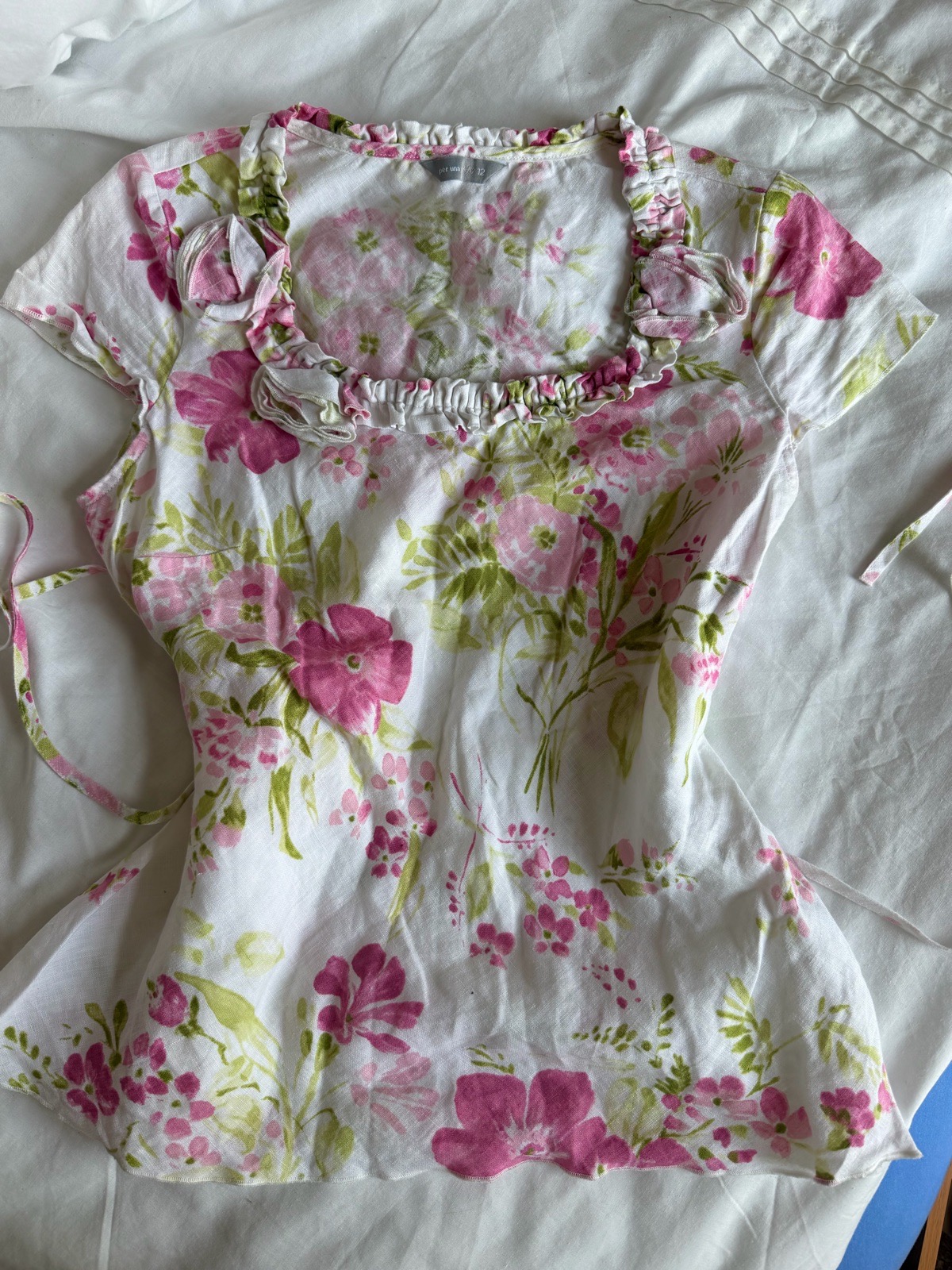Per Una summer ruffle fairy floral linen top
