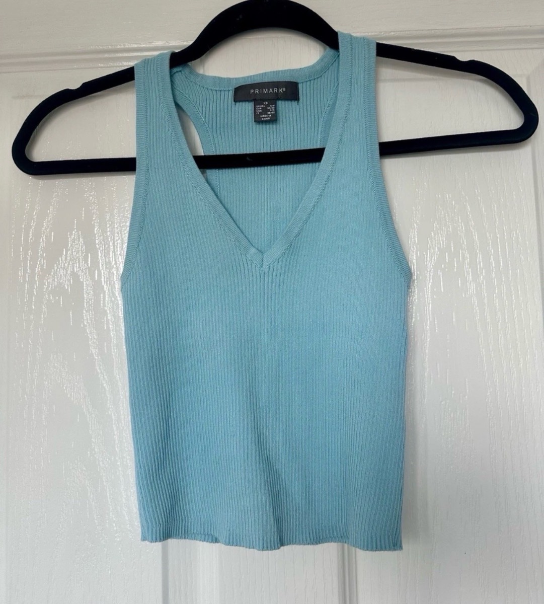 Primark Blue Ribbed Racerback Tank Top