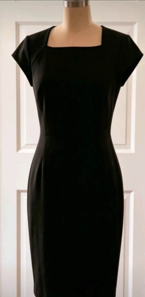 jaeger black sz 16 wool pencil dress office formal bussiness