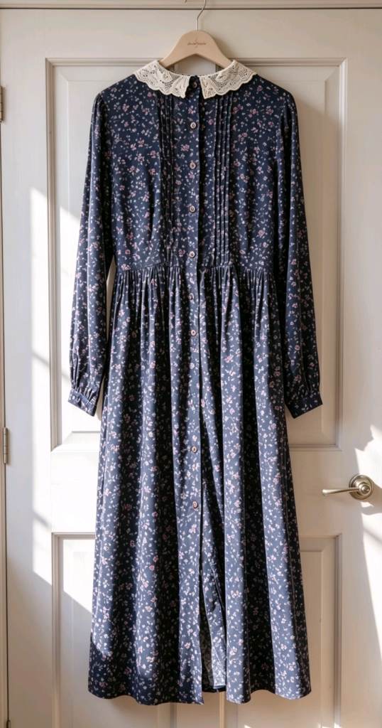 vintage laura ashley made in britain sz 14 floral cottagecore prairie dress