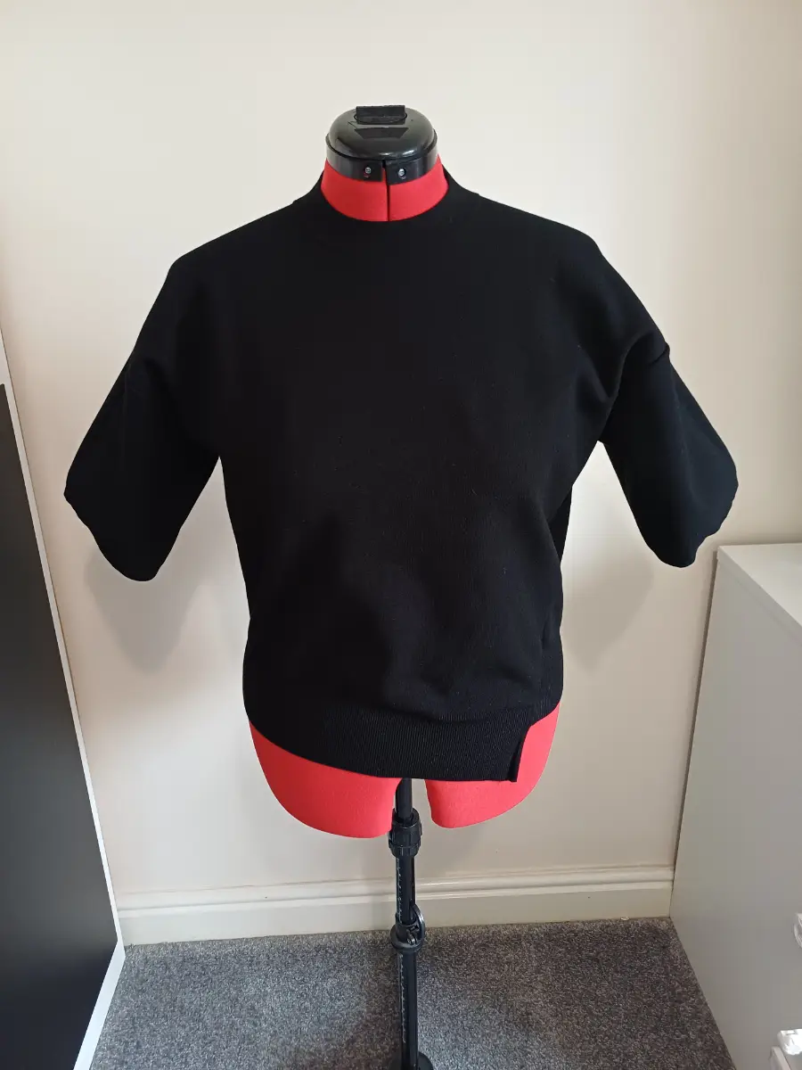 AllSaints Remi Knit Tee Black Short Sleeve Jumper Top Size S
