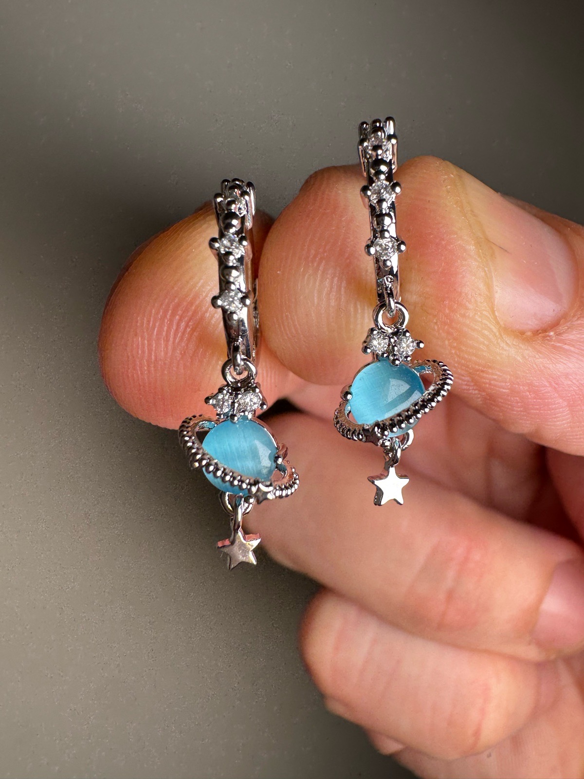 Beautiful celestial earrings in silver