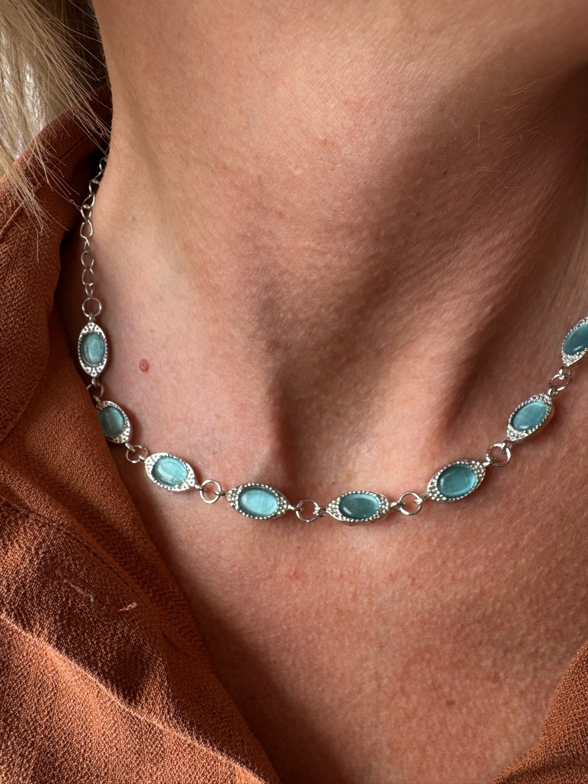 Beautiful necklace with blue beads