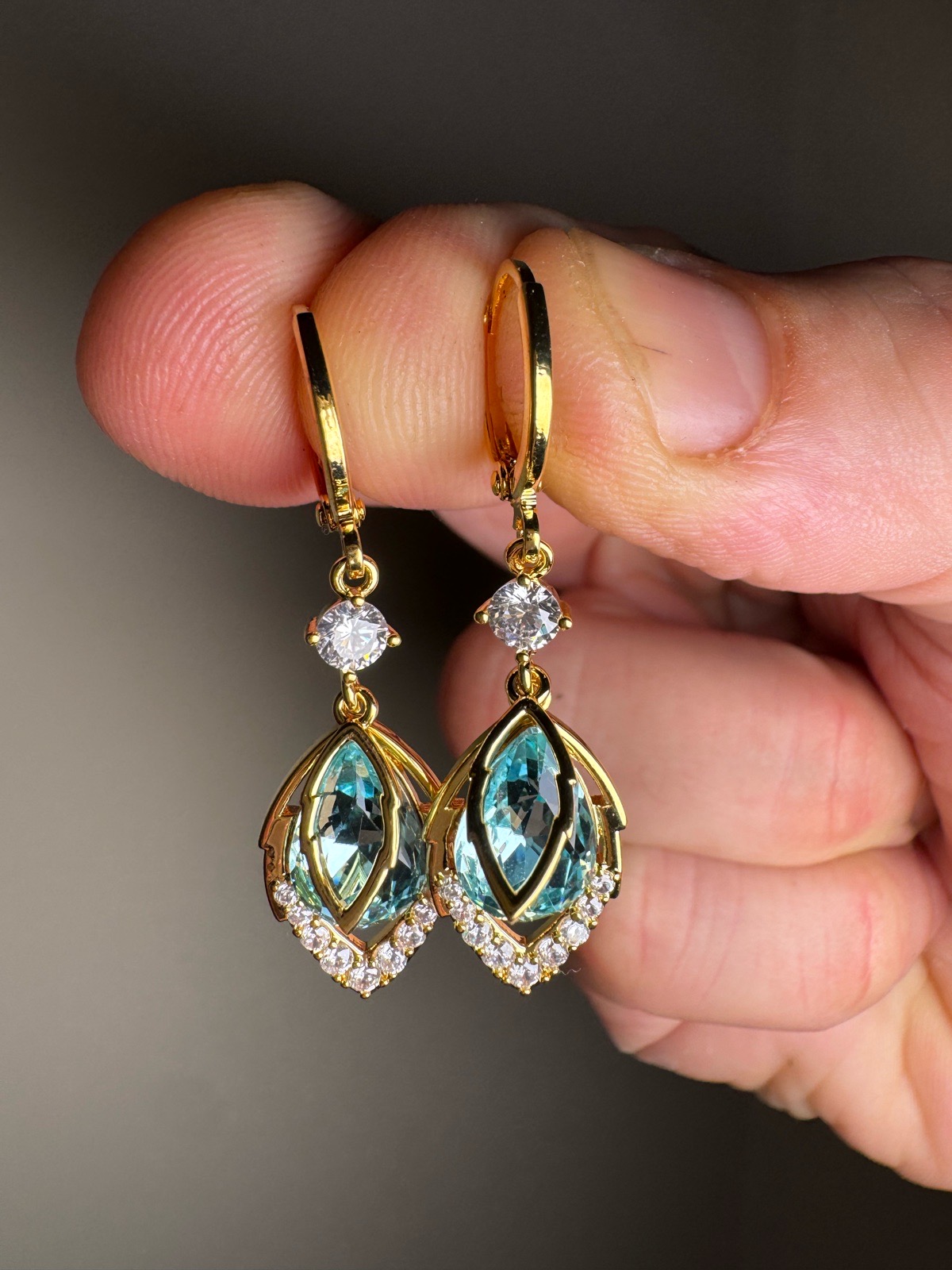 Beautiful gold plated stainless steel leaf earrings