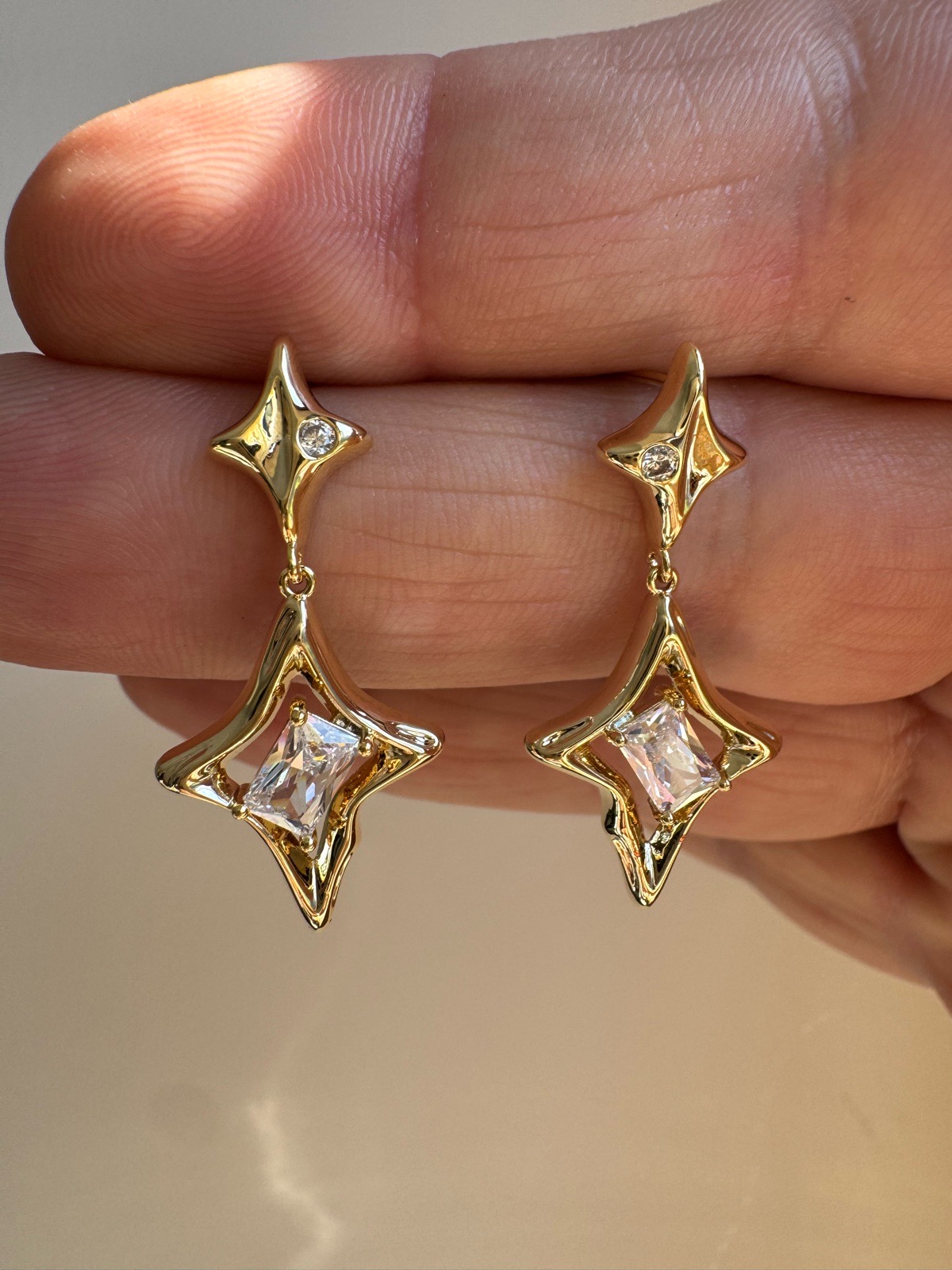 Beautiful pair of celestial style earrings