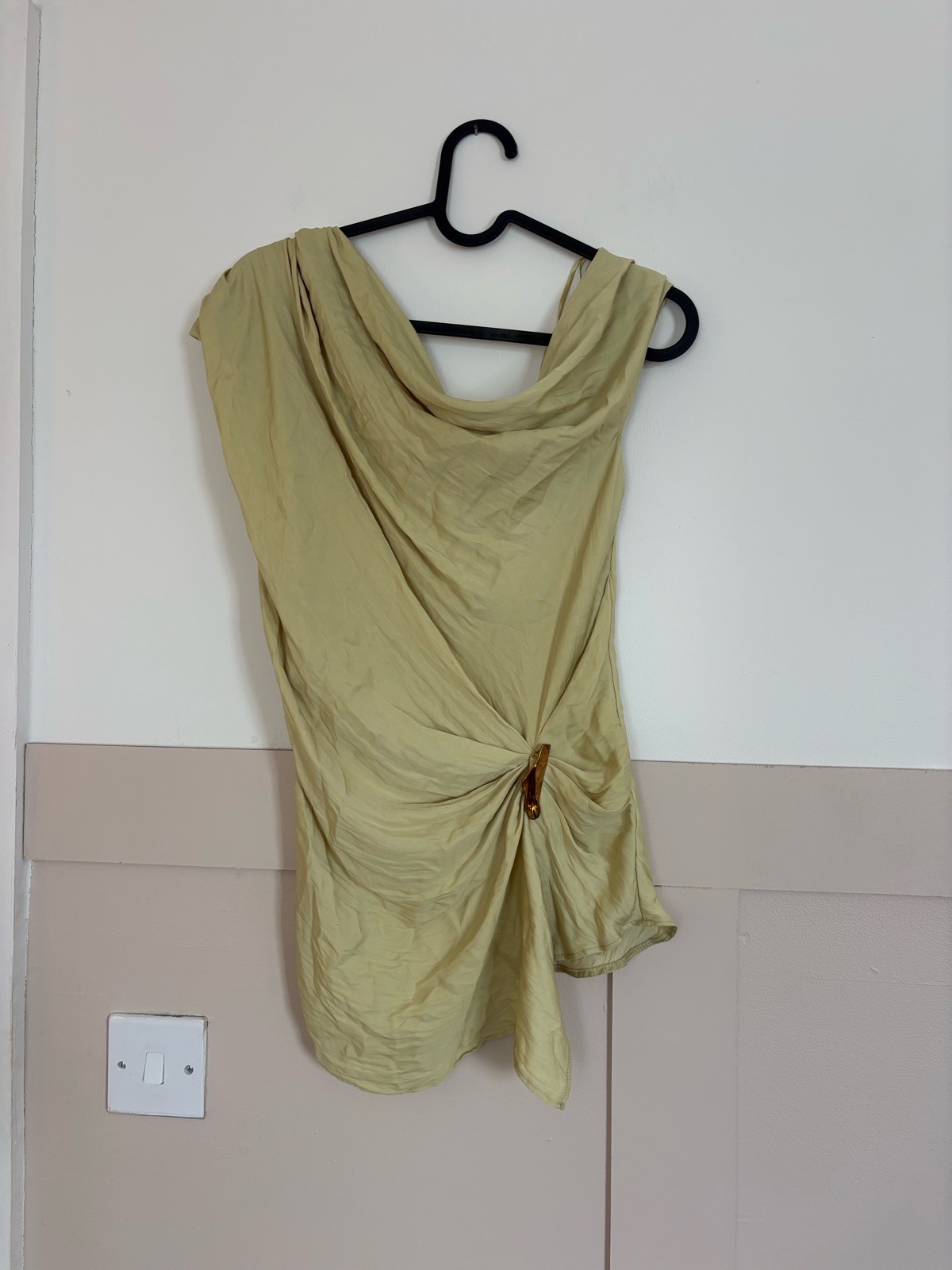 Zara green cowl neck top