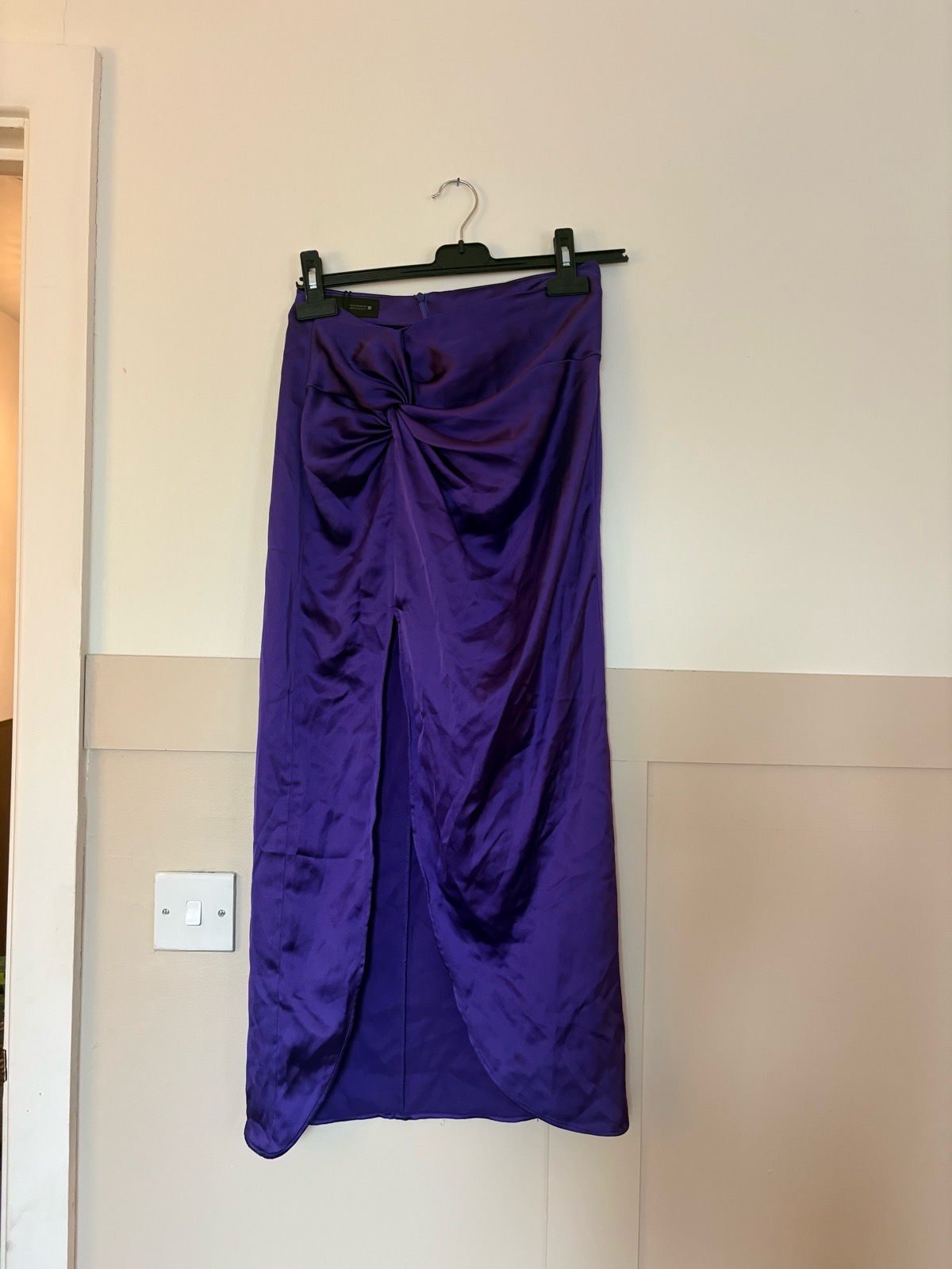 Zara purple ruched maxi skirt