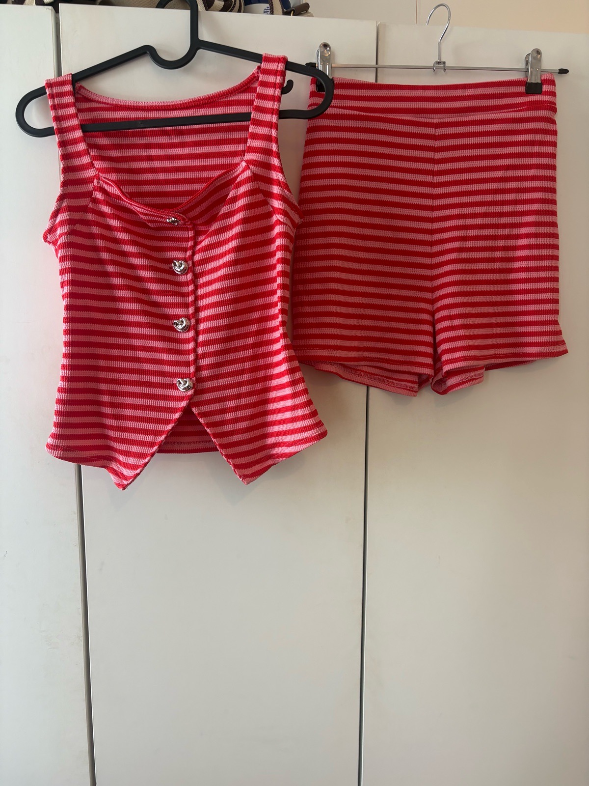 Pink stripe coord set