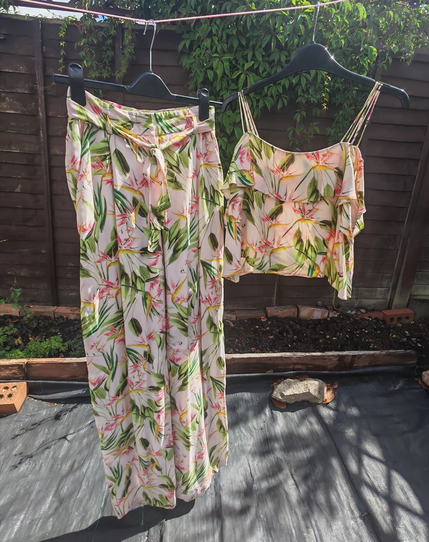 Zara Tropical Print Matching Two-Piece Set Size XS