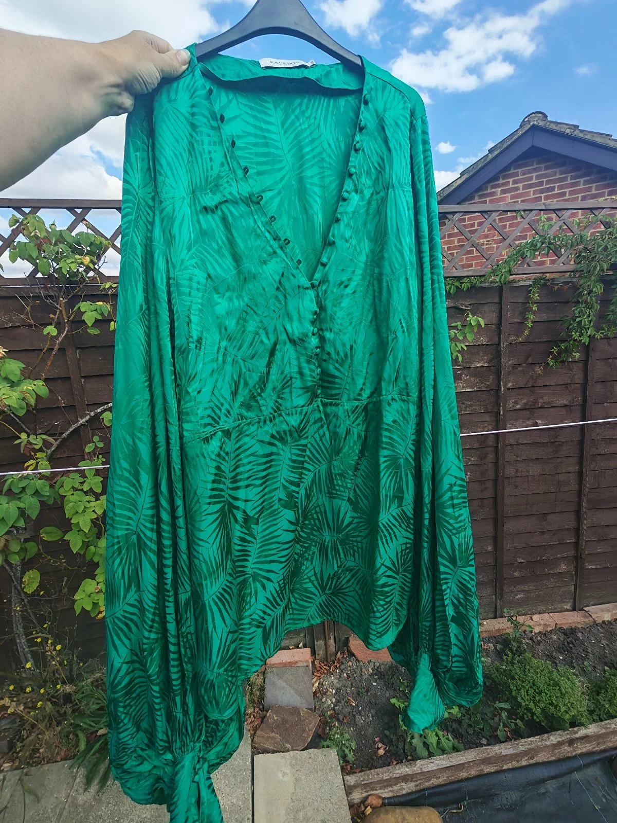 Rat & Boa Harlequin Mini Dress – Emerald Green Size XXL