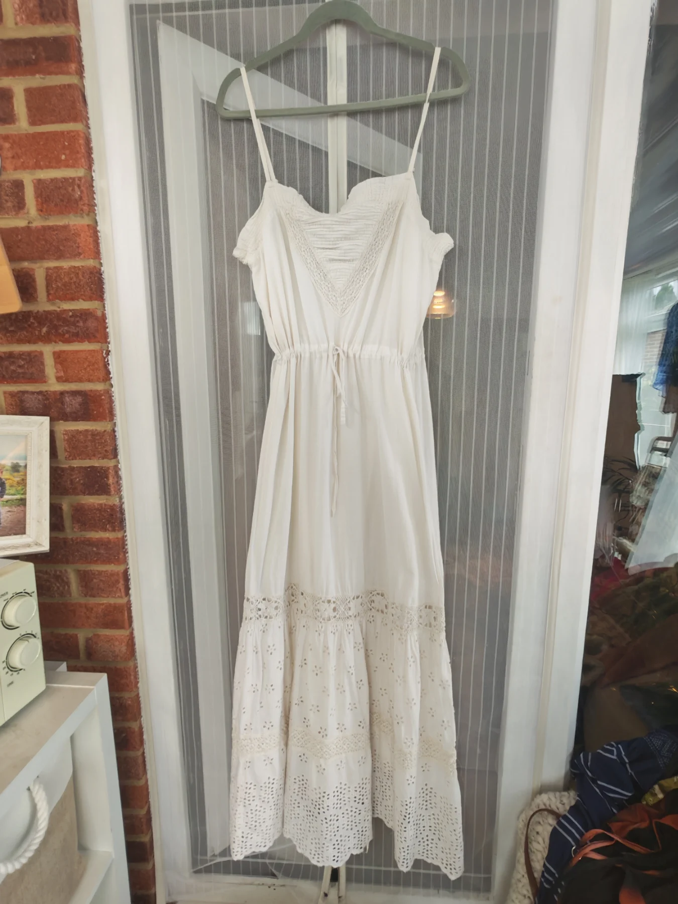 Falmer Heritage White Bohemian Style Maxi Sundress Size 12